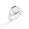 Anello Sigillo DoDo in argento 925 con diamante bianco da 0,02 ct, design elegante e contemporaneo.